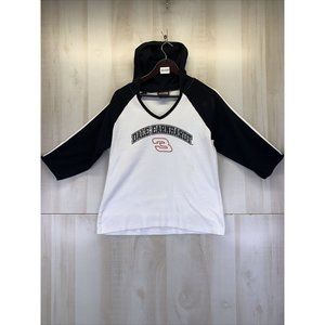 Vintage Chase Authentication Dale Earnhardt 3 Womens 3/4 Sleeve Hooded V Neck L